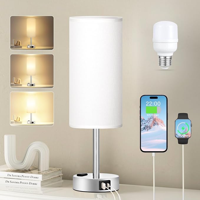 Fenmzee White Touch Bedroom Table Lamp by Fenmzeelighting