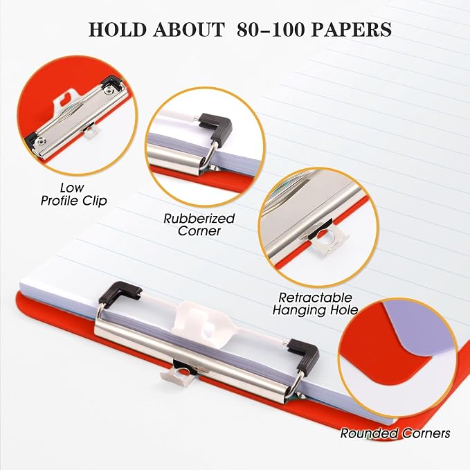 TFDLCG zm 2 PCS Red Plastic Clipboards Nursing Clipboard, Teacher Clip Boards - Image 5