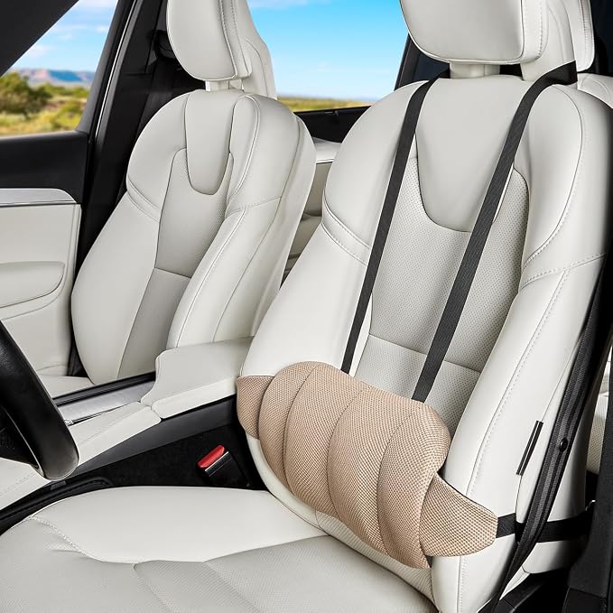 Lumbar Support Pillow for Car, Back Support for Car Seat Cushion, Adjustable by Unknown