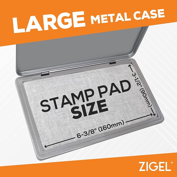 2 Pack Metal Case Stamp Pad Large Size, Sky Blue Color - Image 5