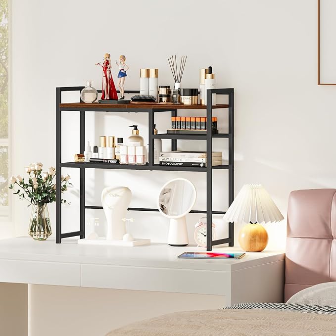 Snughome 31.9" Desk Shelf, Desktop Organizer Shelf, Desk Hutch Dorm, 3-Tier - Image 5