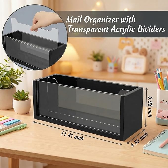 Mail Organizer with Clear Acrylic Dividers - Image 5