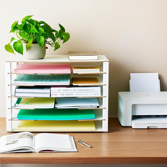 Yumkfoi Construction Paper Organizer 12" x 18", 6-Tiers Paper Organizer Storage - Image 7