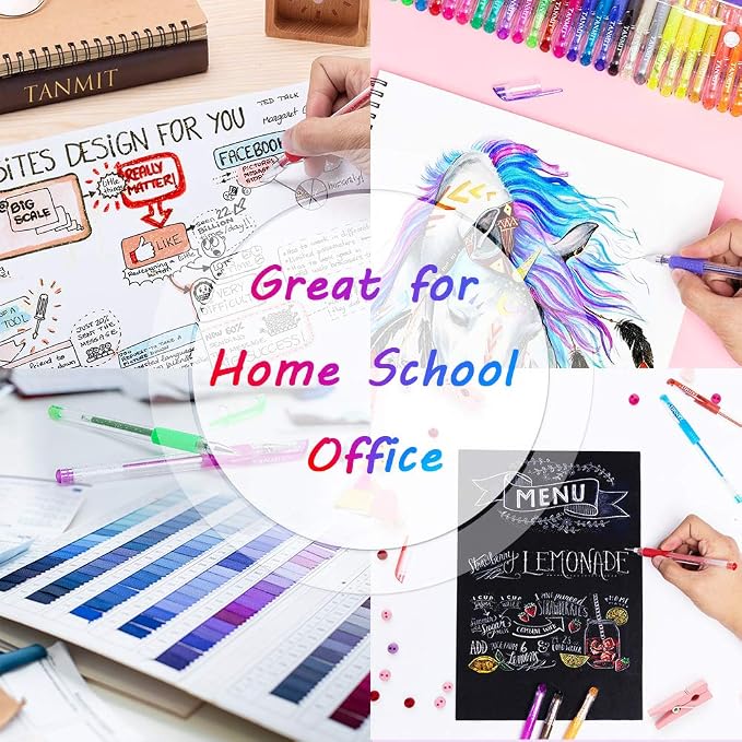 TANMIT Gel Pens, 33 Color Gel Pen Fine Point Colored Pen Set - Image 6