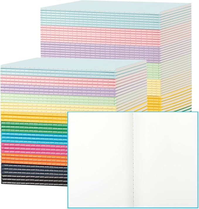 120 Pack Colorful Blank Notebooks by ALKALO