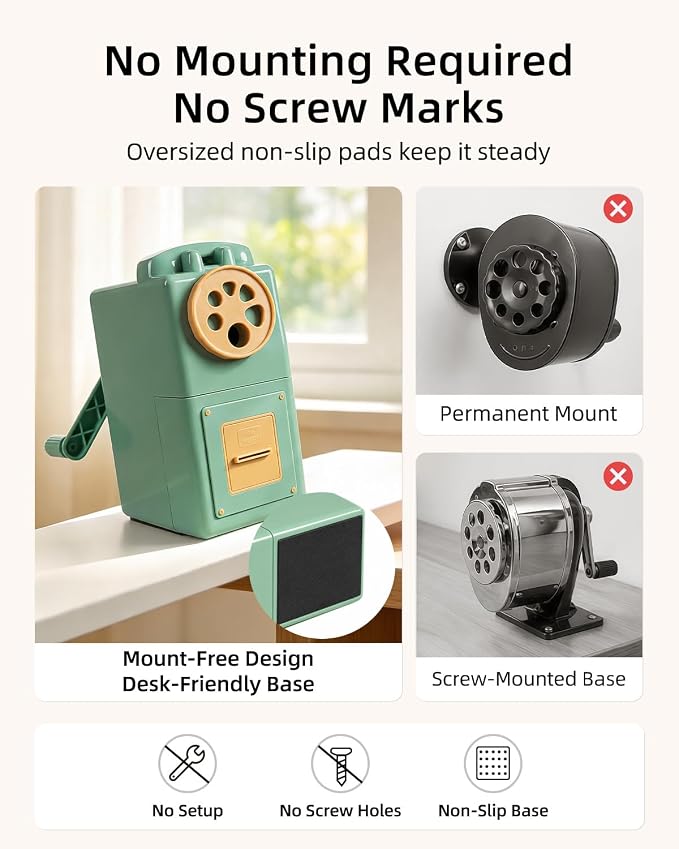 ZMOL Manual Hand Crank Pencil Sharpener - Image 8