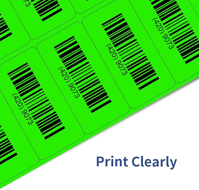 STARLIBOO Shipping Labels Stickers, 2"×4" Printable Fluorescent Mailing Labels for Laser/Inkjet Printing- Matte, Permanent Adhesive Sticker (Fluorescent Green)-DeskLoop Office