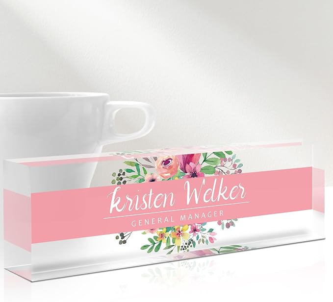 Desk Name Plate Personalized, Custom Name Plates by Gowelly