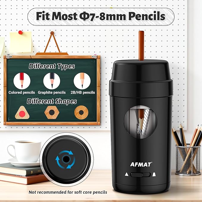 AFMAT Electric Pencil Sharpener, Auto in & Out, Fully Automatic Pencil Sharpener - Image 3