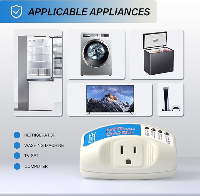 BSEED Voltage Protector, Single Outlet Surge Protector for Valuable Home Appliance Multi-Function Plug with Protection Wall Mount Power Suppressor for TV/PC/Refrigerator, 15A,125V, 1875W, 4 Pack-DeskLoop Office