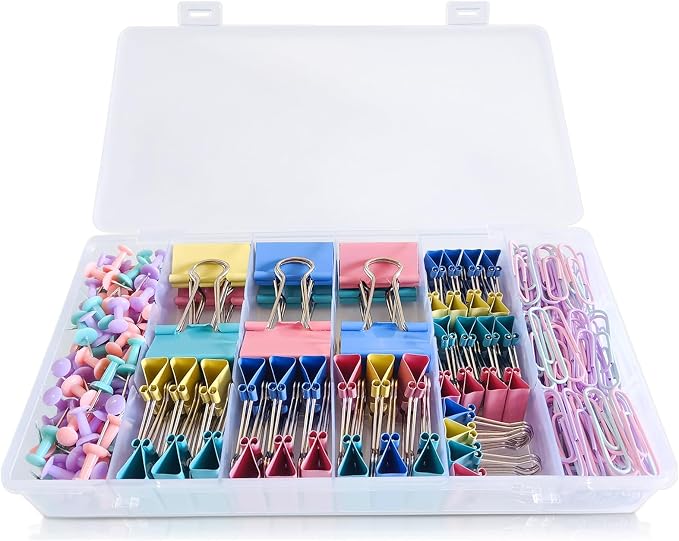 Paper Clips and Binder Clips Assorted Sizes, College Supplies Home Office - Image 5