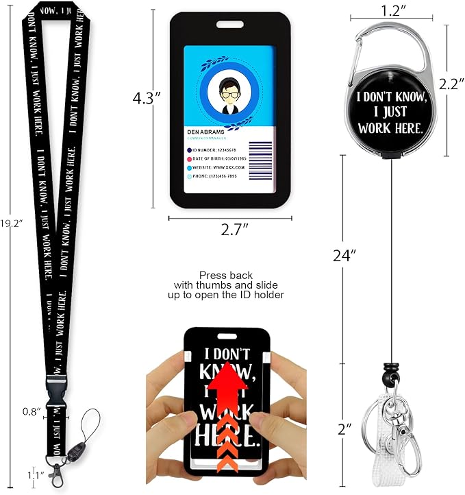Retractable Badge Holders with Detachable Lanyard, Funny Id Card Holder - Image 5
