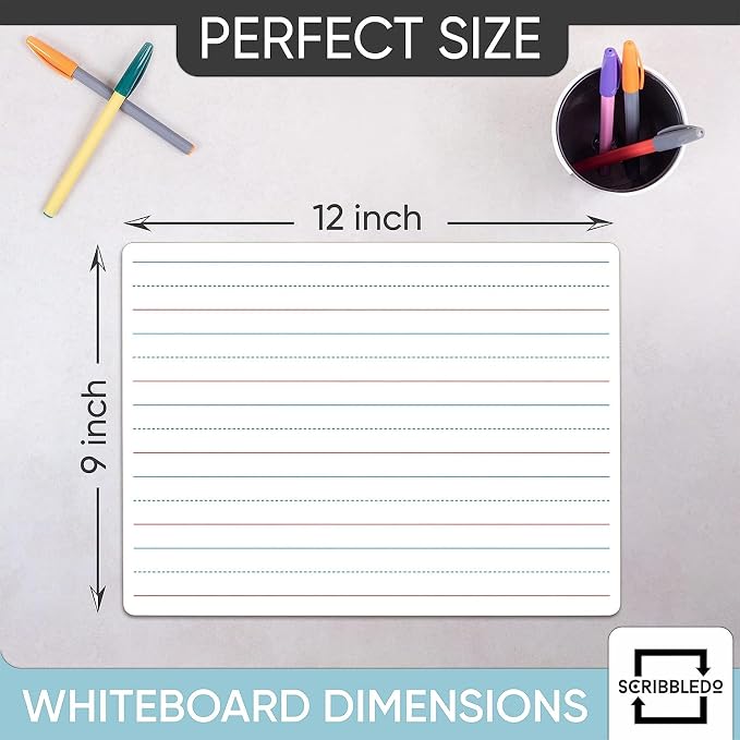 Scribbledo 5 Pack Lined Dry Erase Boards - Image 3