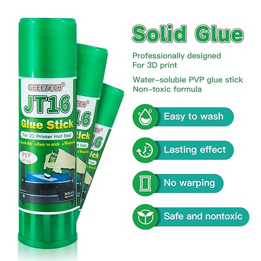 Geeetech 6pc 3D Printer Glue Sticks, 3D Printer Bed Adhesive for Hot Bed Printing, 36 Gram Each, Washable, PVP Solid 3D Print Glue Stick 3D Gloop for PLA/ABS/PETG/PC/PA/TPU-DeskLoop Office