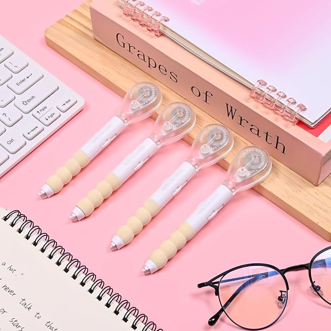 Temiary 4 Pcs White Correction Tape Pen, 19.69 ft Smooth Pull Out Tape Pens - Image 8