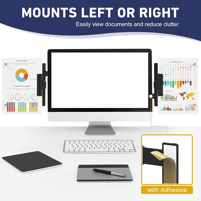 HAUTOCO Monitor Mount Document Clip, Document Holder - Image 2