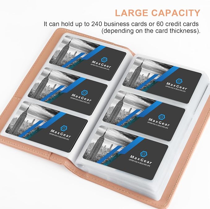 MaxGear Business Card Organizer Book, Holds 240 Cards, Professional Card Binder - Image 4