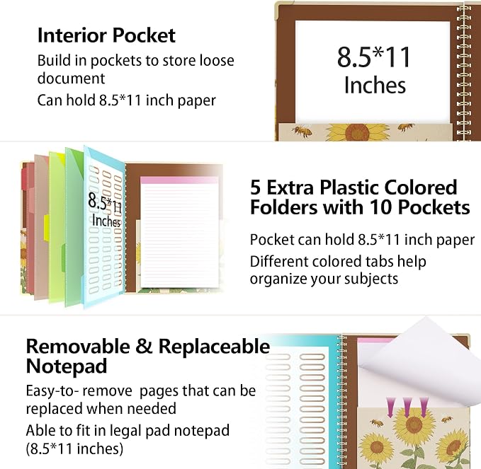 Clipboard Folder with Notepad Refillable Lined - Image 4