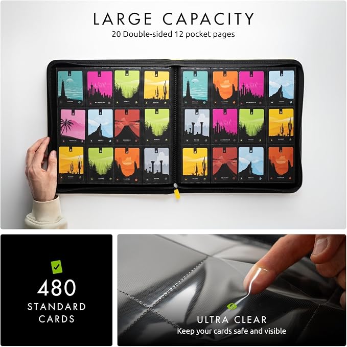 Vault X 12 Pocket Zip Binder, 480 Cards, Exo-Tec Material, 20 Side-Loading Pages - Image 4