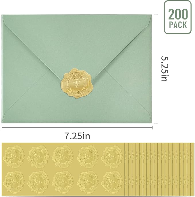 200 PCS Sage Green Colorful A7 Envelopes - Image 2