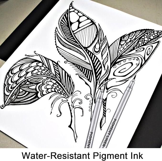 Dyvicl Micro-Pen Fineliner Pens, Black Pigment Liner Multiliner Archival Ink Micro Fine Point Pens for Drawing, Sketching, Journaling, Doodling, 9 Pack-DeskLoop Office