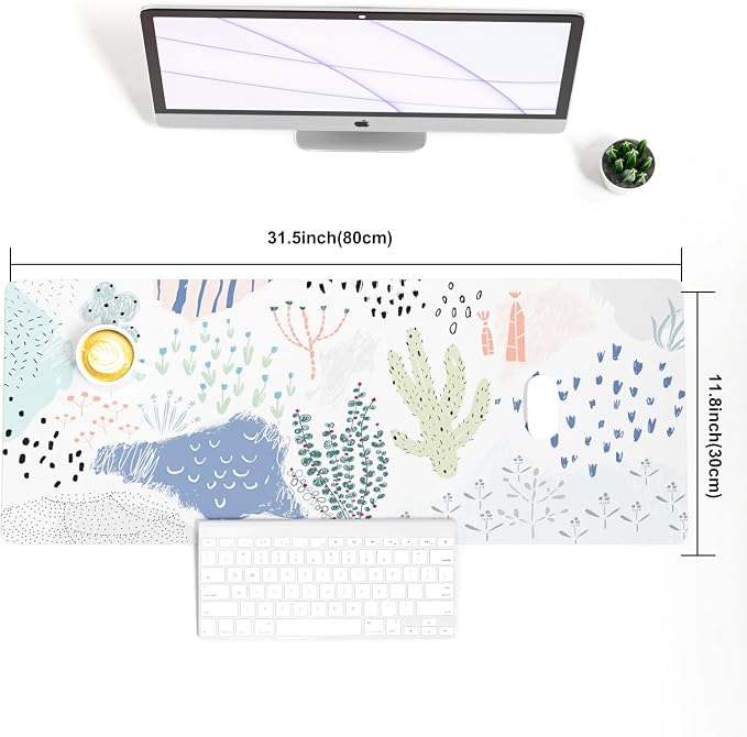 Colorful Star Large Mouse Pad, Waterproof PU Leather Abstract Desk Mat - Image 6