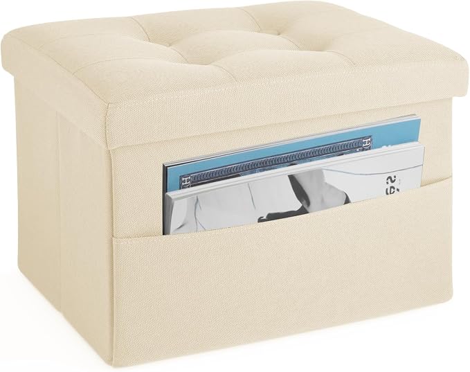 LINMAGCO Storage Ottoman Folding Foot Stool Foot Rest by LINMAGCO