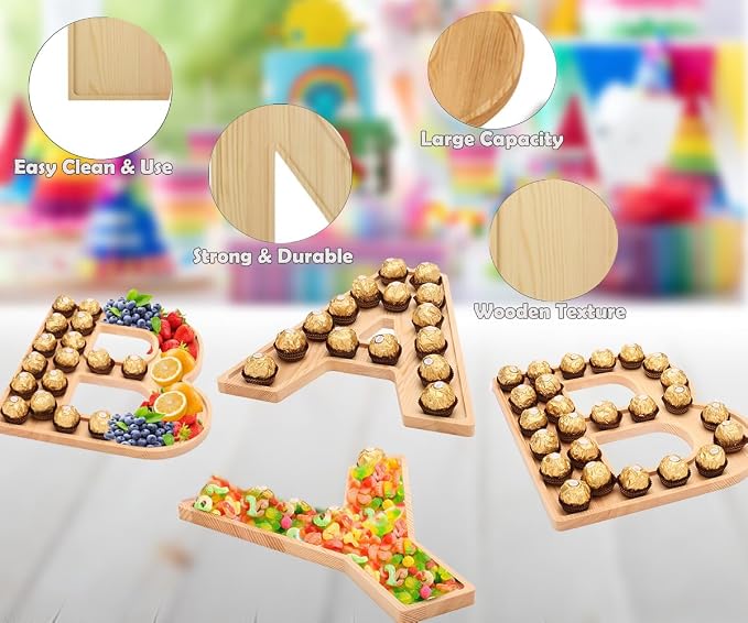 4PCS Charcuterie Letters 12” Fillable Cardboard Letters “Baby” Tray - Image 3