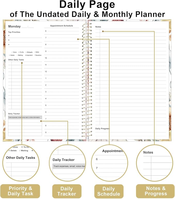 Undated Daily Planner 5.8"x8.5" - Image 4