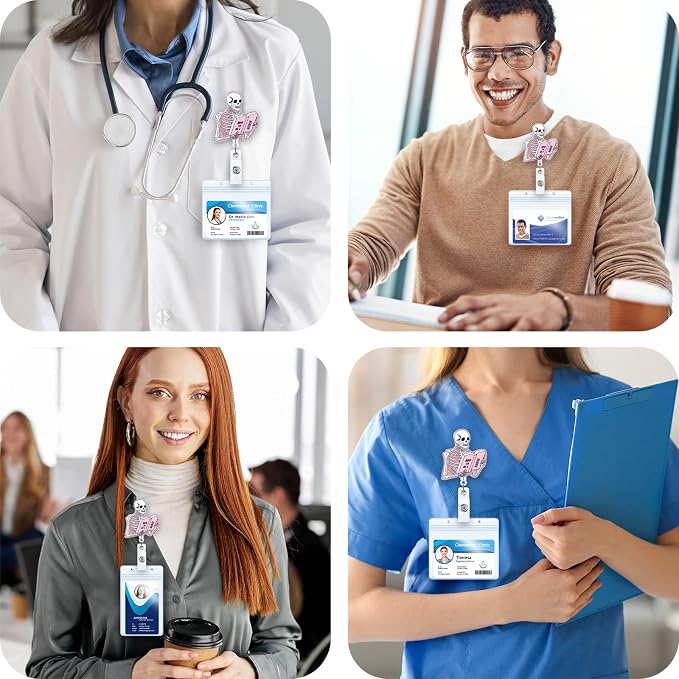 Funny Skeleton Nurse Badge Reel, How to BE A Nurse Fun Badge Holder - Image 2