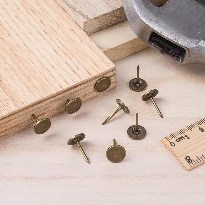 80pcs Metal Thumb Tacks, 0.43x0.66in, Bronze | Metal, Heavy Duty Flat Head - Image 6