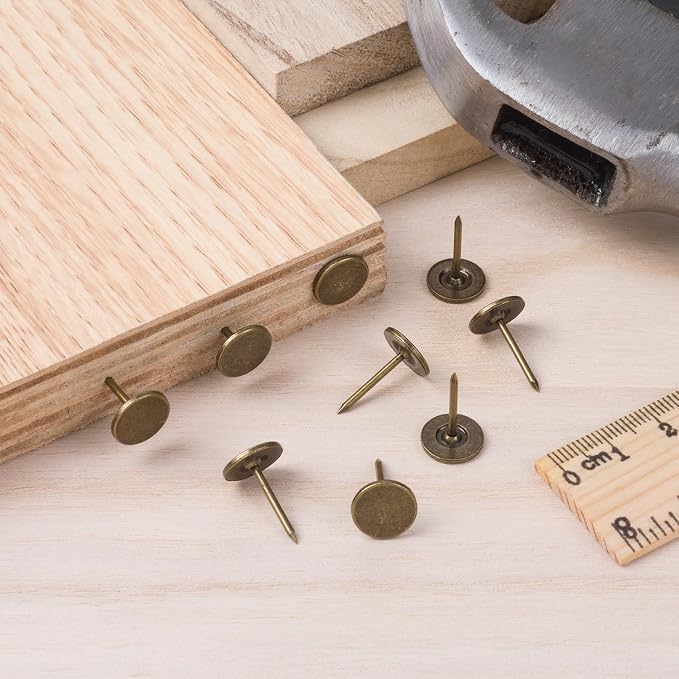 100pcs Metal Thumb Tacks, Heavy Duty Flat Head Push Pins, Upholstery Tacks - Image 6