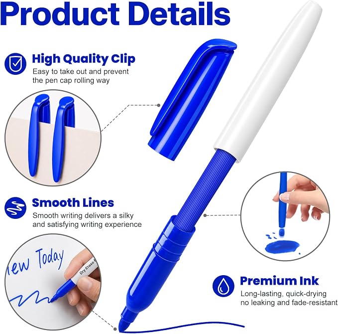 V-Opitos 30 Pack Fine Tip Dry Erase Markers - Image 4