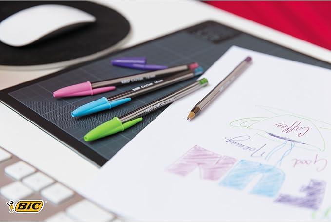BIC Cristal Fun, Ballpoint Pens, Smudge-Proof Writing Pens and Wide Point - Image 5
