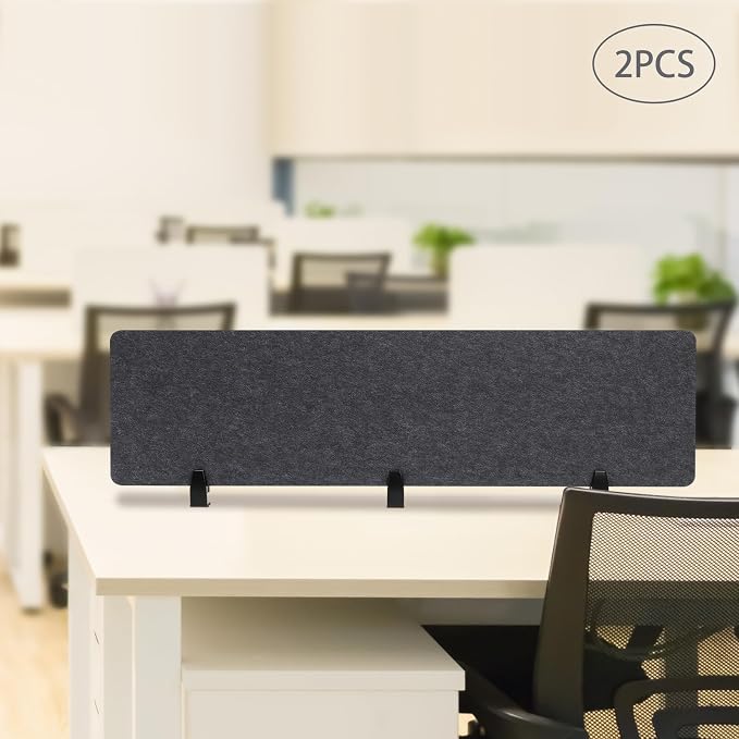 ReFocus Raw Clamp-On Acoustic Desk Divider Mounted Privacy Panel Set – Reduce - Image 3