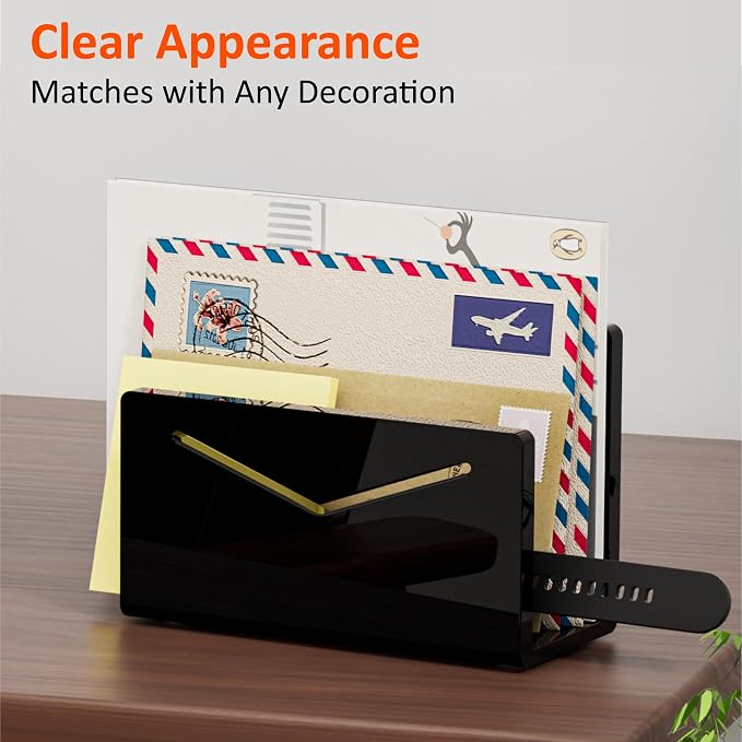 FUCDTEFC Acrylic Mail Holder, Vertical Envelope Mail Holder - Image 7