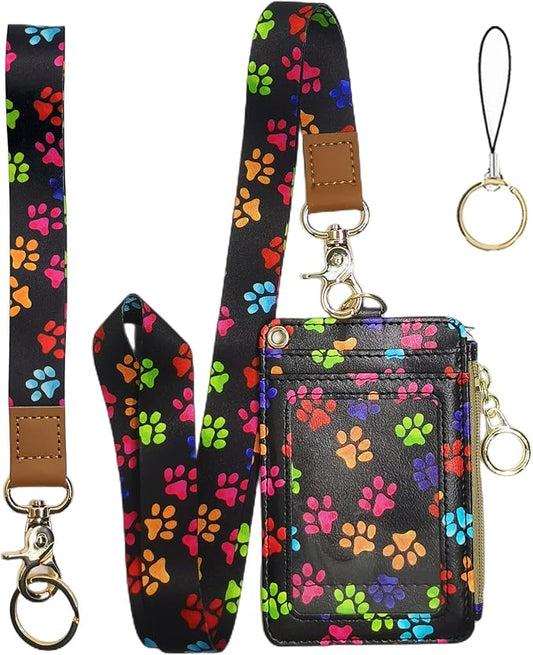 Bolimoss Cute Dog Paw Print ID Card Holder by BOLIMOSS