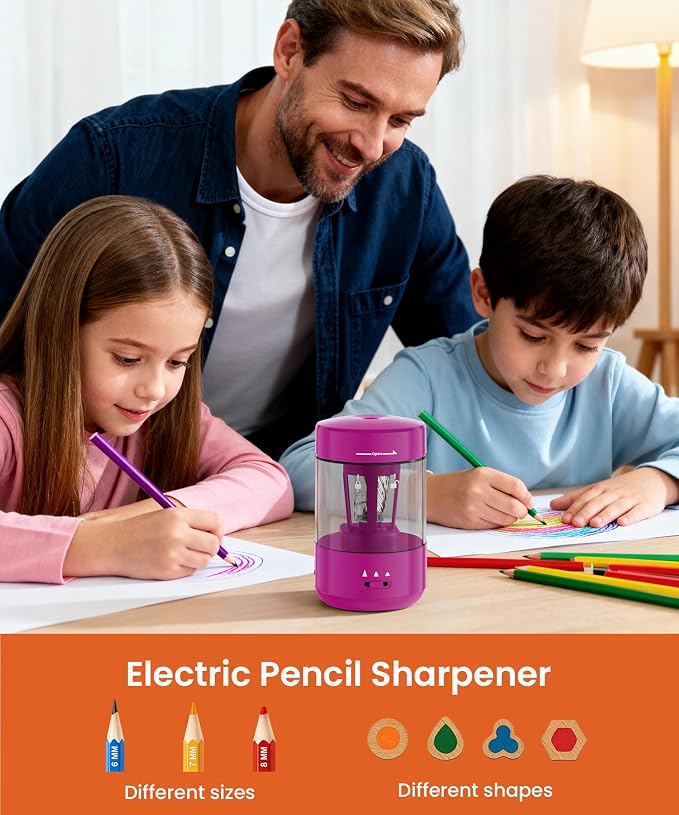 Electric Pencil Sharpener for Classroom, Fully Automatic Pencil Sharpener for - Image 3