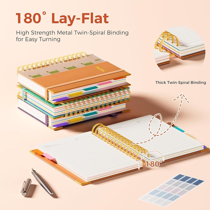 XYark A5 Hardcover Spiral Notebook, 6.3"x8.5" College Ruled Notebooks - Image 3