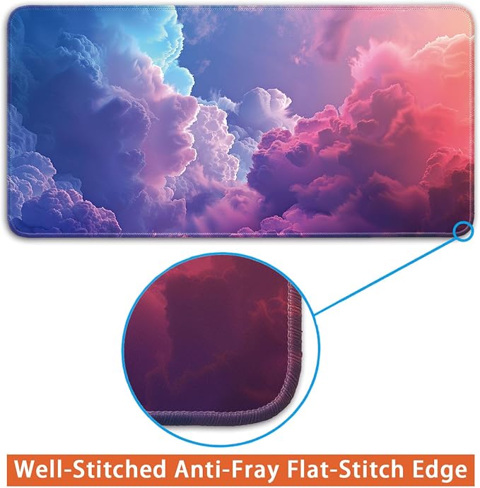 Keyboard Mat, Large Mouse Pad, Colorful Clouds - Image 4