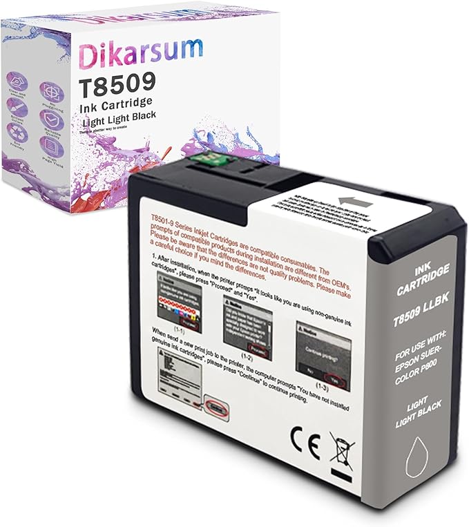 T850 Ink Cartridge Remanufactured T8509 T850900 Ink Cartridge Replacement for Surecolor P800 Printer(Light Light Black)-DeskLoop Office
