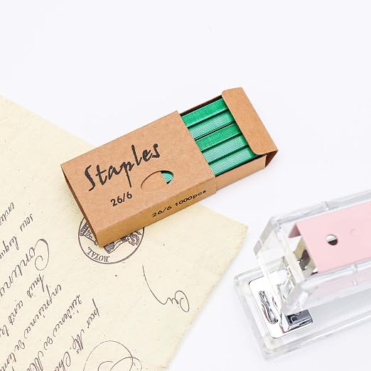 NatSumeBasics 3000 Colored Staples 26/6 Standard Green Staple Refill - Image 2