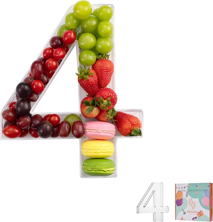 11" Clear Acrylic Letter & Number Charcuterie Tray-Reusable Fillable Alphabet by kevjes