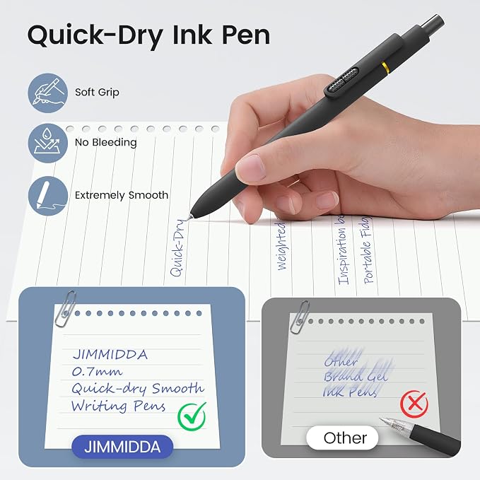Blue Gel Pens, 8 Pack, 0.7mm Retractable, Smooth No Smudge | 0.7mm Smooth - Image 4