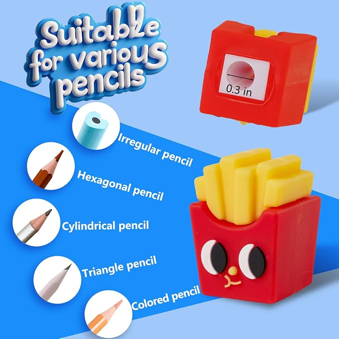 8-Pack Fun Pencil Sharpeners for Kids Cute Shape Handheld Manual Sharpening | - Image 4