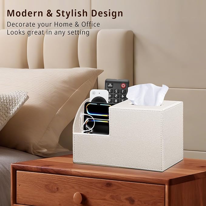 PU Leather Square Tissue Box Cover - Image 2