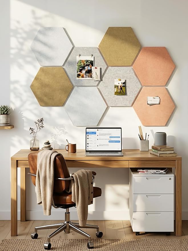 8 Pack Hexagon Felt Bulletin Board Tiles - Image 7