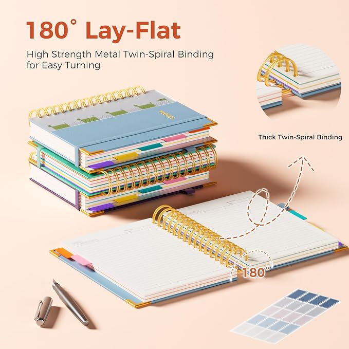 XYark A5 Hardcover Spiral Notebook, 6.3"x8.5" College Ruled Notebooks - Image 3