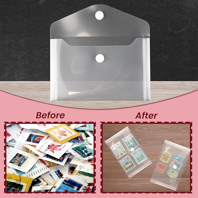 Vmiapxo 40 Pack Stamp and Die Storage Pockets, Reusable Small Plastic Envelopes - Image 5