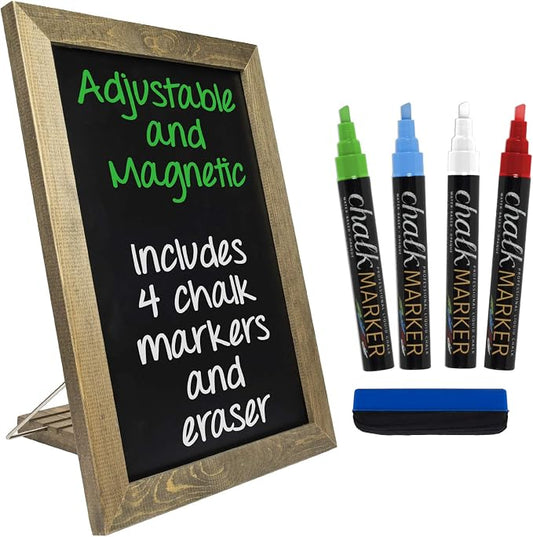 Excello Global Products Rustic Tabletop Chalkboard: Includes 4 Liquid Chalk by ExcelloGlobalProducts